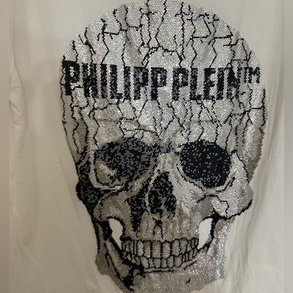 NWT $678 philipp plein t shirt Cristals Skull men Size M - Picture 5 of 16